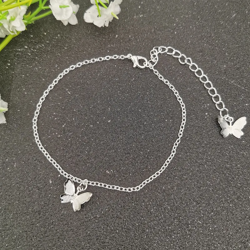 gold plated butterfly anklet