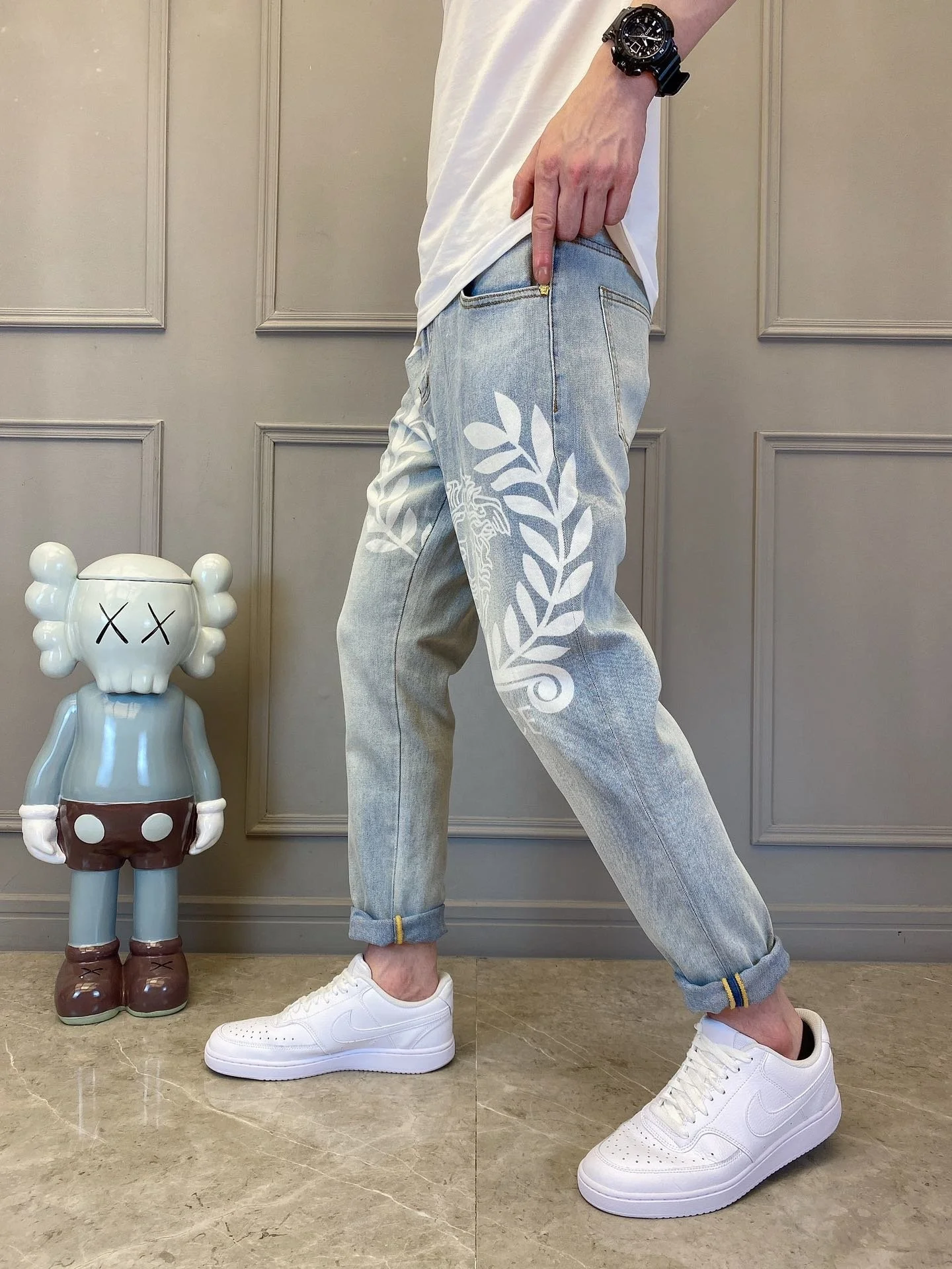 Skykingdom Stylish Jeans For Man New High Quality Men S Jeans Painted