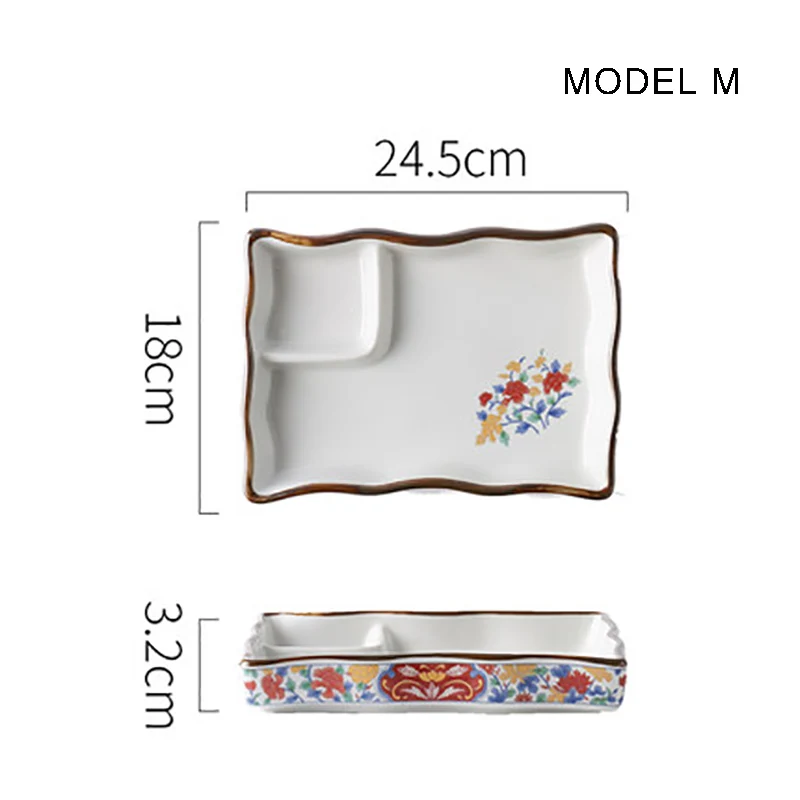 Hot Sale Ceramic Plate Rectangular Plate Sushi Tray  PorcelainTableware Dish manufacture