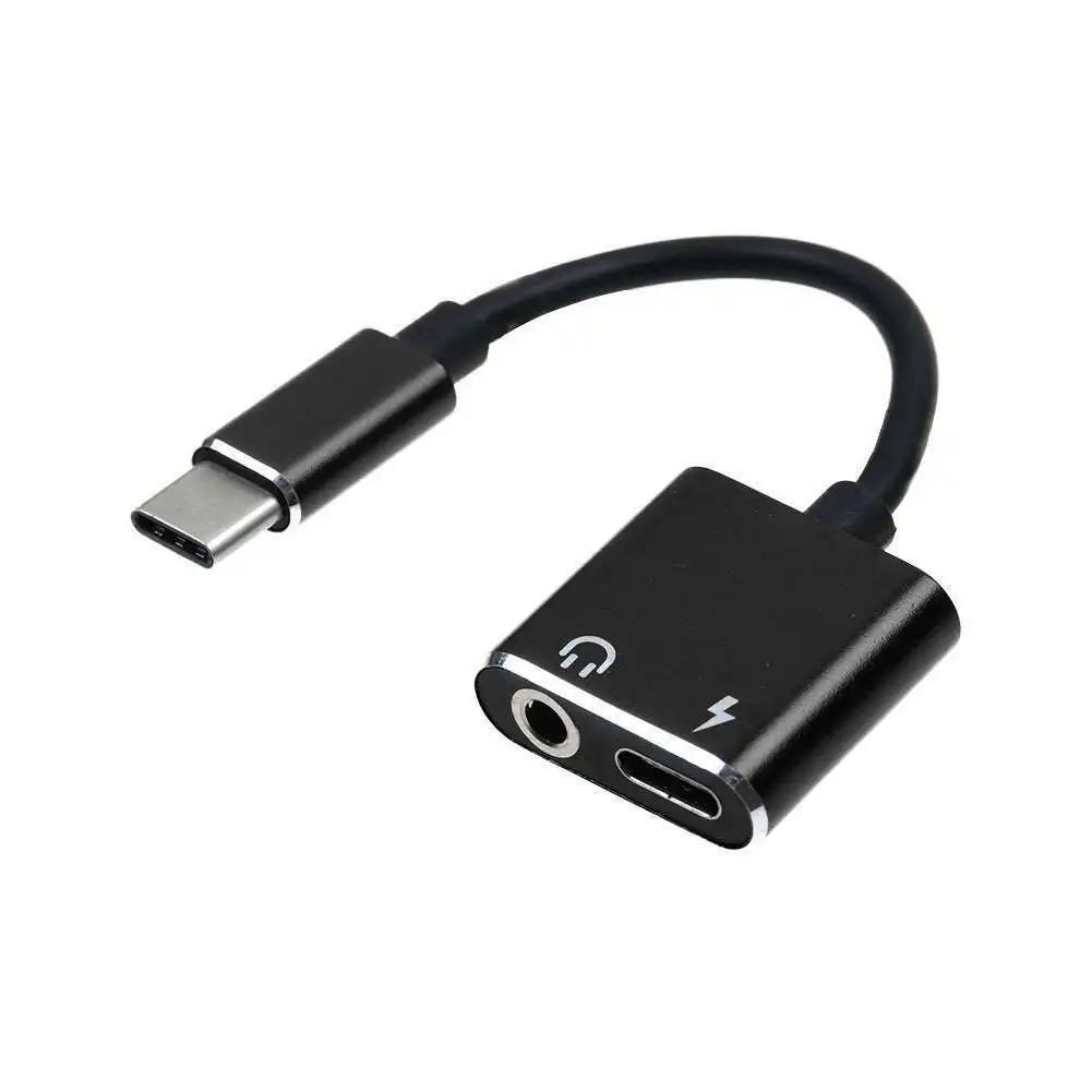 2 en 1 tipo-C a 3,5mm para auriculares Jack Adaptador de Audio AUX cargador de carga de Cable - ANKUX.COM