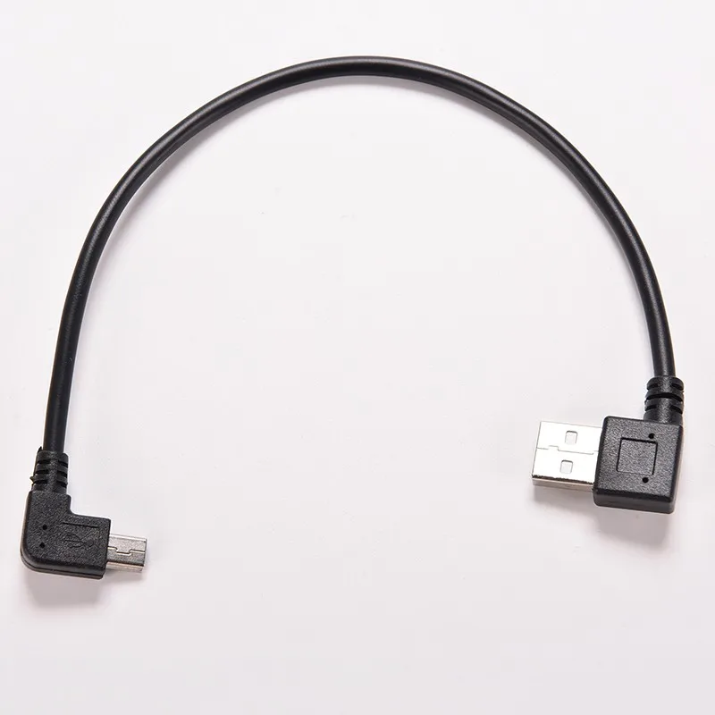 Cables USB 2.0 A Male Plug to UP Angled 90 Degree Mini USB 5Pin Short Cable Adapter 25cm Cable Length: 25cm 