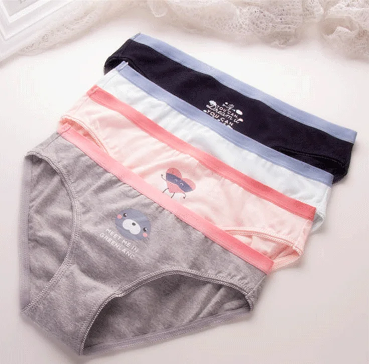 Girls Cotton Underwear Cute Pattern Soft Breathable Briefs Young Girl