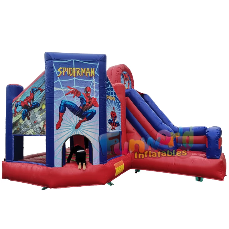 Hot Chateau Gonflable Inflatable Bouncy Castle With Slide Spiderman Commercial Bounce House View Spiderman Commercial Bounce House Funworld Product Details From Guangzhou Funworld Inflatables Limited On Alibaba Com