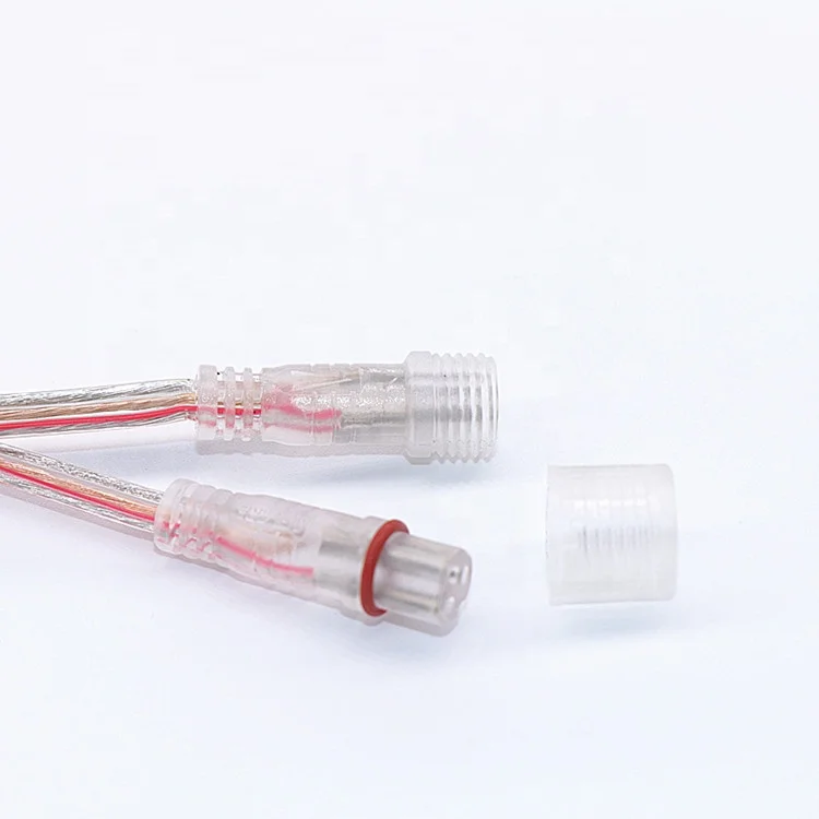 waterproof transparent ribbon cable connectors LED strip light transparent dc plug 3pin waterproof connector