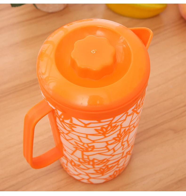 Drinkware Custom Printed Orange Plastic Water Cooler Jug With Cups Set