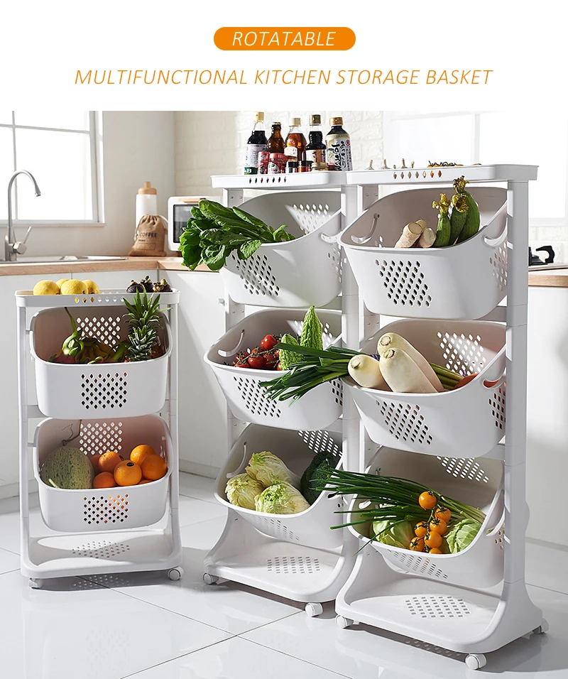 Multipurpose Stackable Pp Plastic Storage Baskets Bins For Vegetables Fruits Snacks Bottles