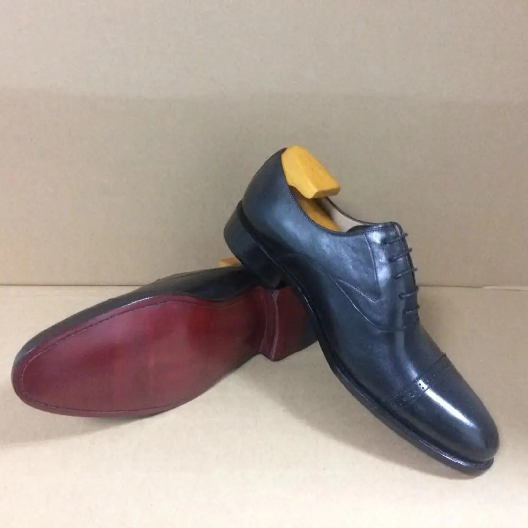 Classic Goodyear Hidden Welted Craft Handmade Shoes Calfskin Leather ...