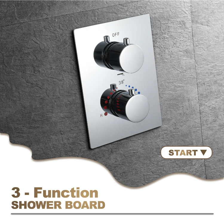 Shower room accessories valve body two function switch hot and cold water thermostat switch brass plating