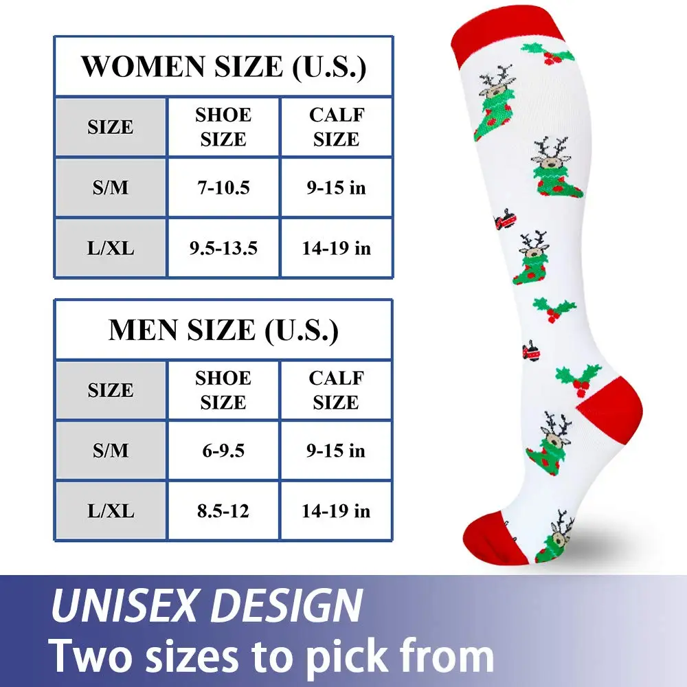15-20 mmhg Unisex Men Women Best Sports Athletic Medical Running Long Travel Nurses Colored Cycling Compression Socks
