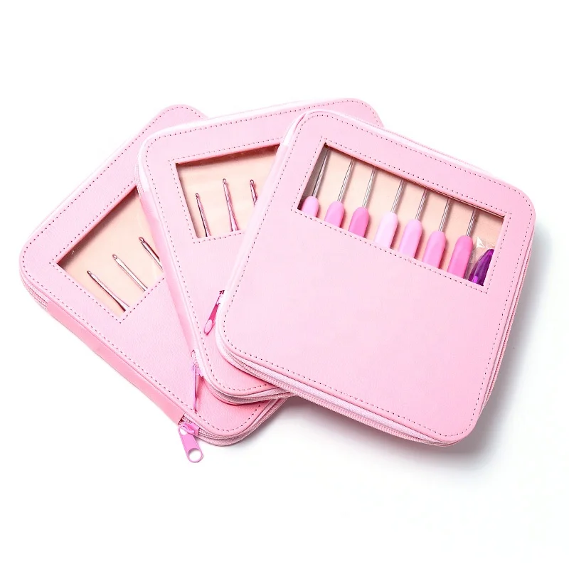 3 Kinds Pink Crochet Hook,Ergonomic Crochet Hooks Set With Pu Bag Buy