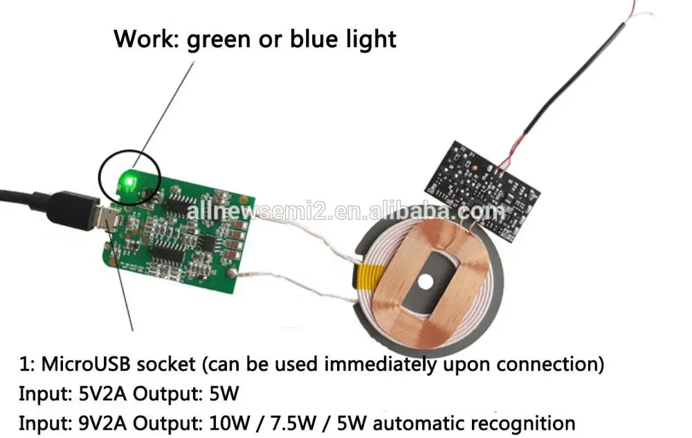 Wholesale Fast Wireless Charger Module Transmitter Coil Universal QI Fast Charge PCBA Circuit Board 10W