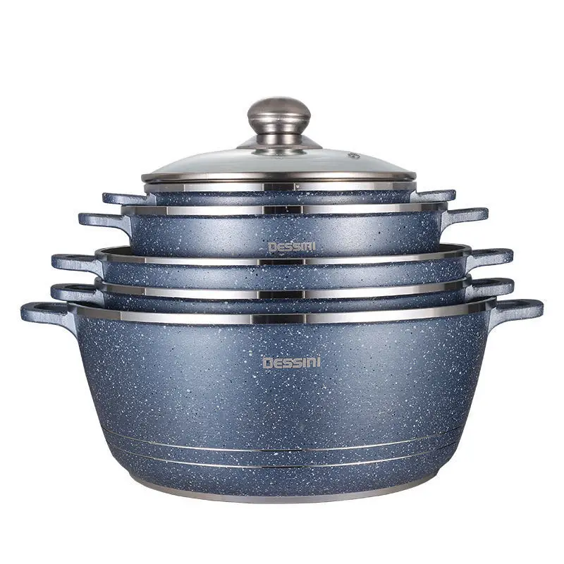 Nonstick Stainless Steel 10pcs Royal Cookware Hot Pot Set Indian Dessini Induction Soup Cooking