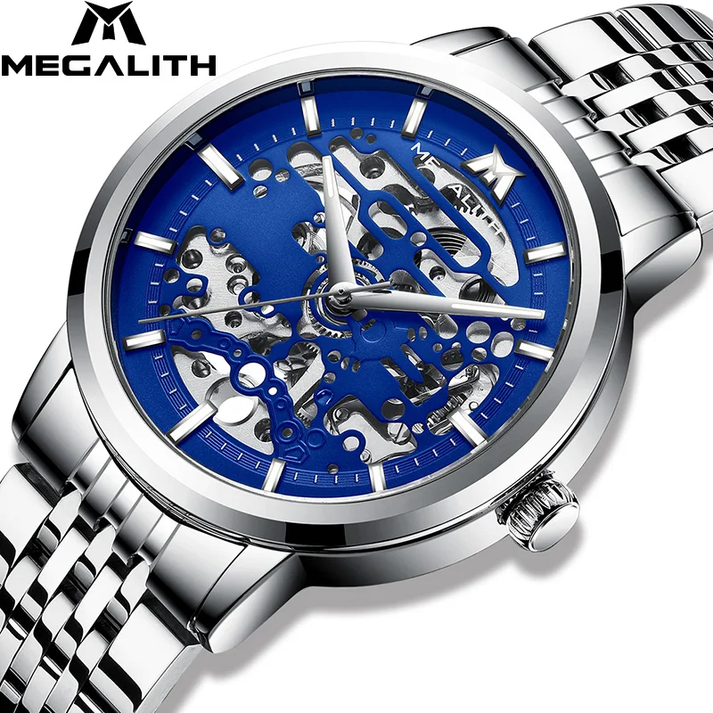 Megalith Fashion Relojes De Mano Para Hombre Stainless Steel Mechanical