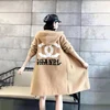 custom long artificial fur Wool Knit Pattern sweater Hooded Cardigan Coat