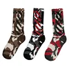 Camouflage Twill Sports Socks Custom Logo Knitted Technics Men Mid Calf Tube Socks