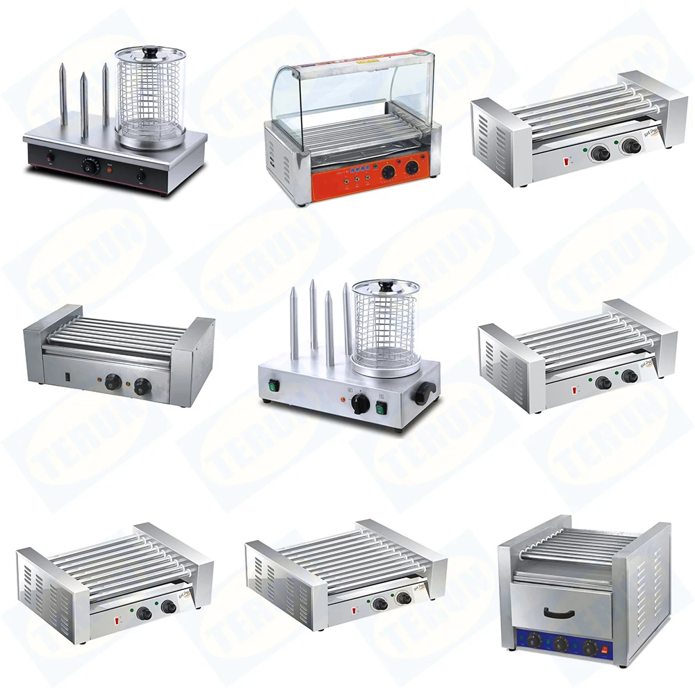 Commercial Sausage Food 7-Roller hot dog making machine stainless steel  hot dog roller and bun warmer supplier