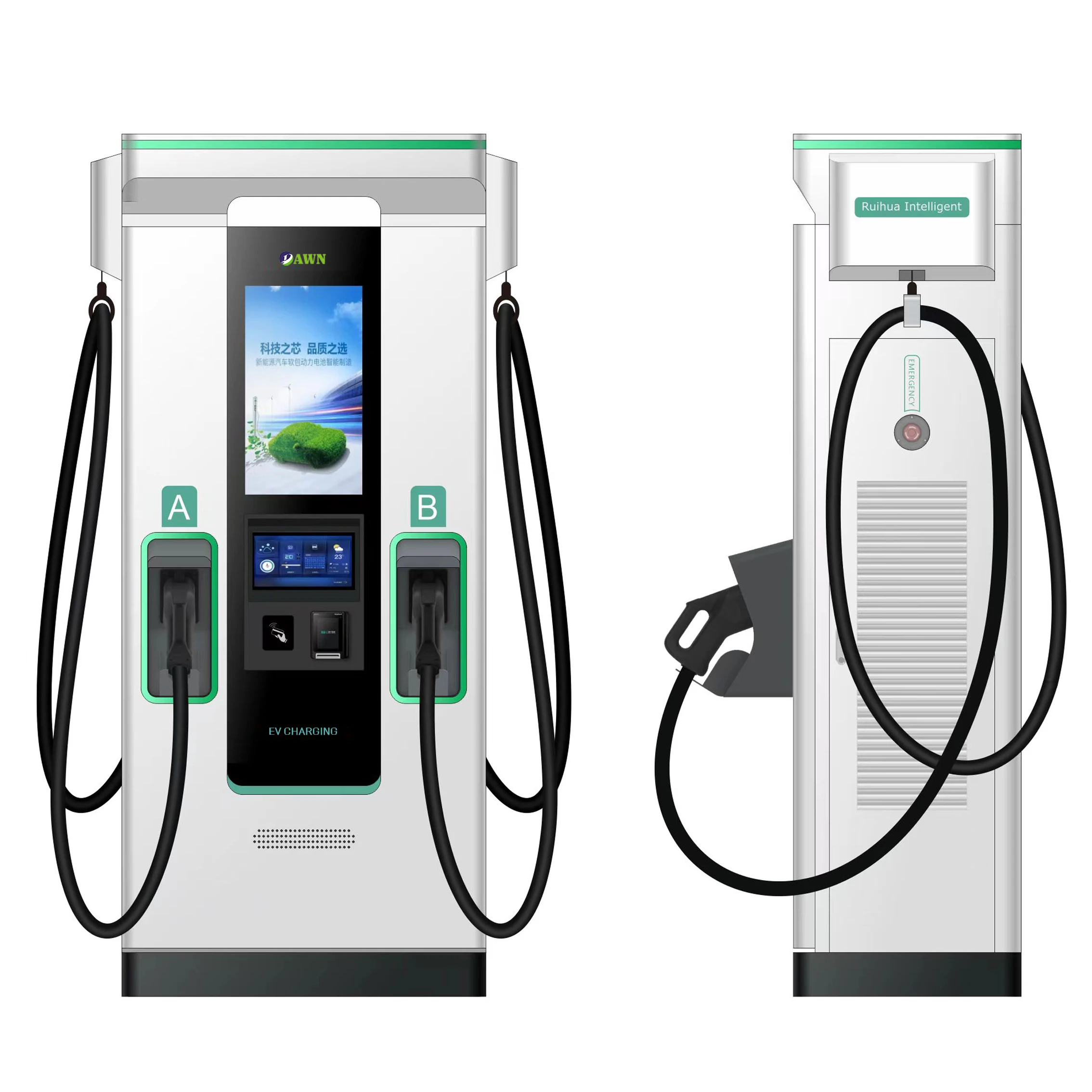 60kw Dc Fast Ev Charger Electric Car Charging Station Price 120kw Dc Ev Fast Charger Station Ccs2 Solar Car Charger