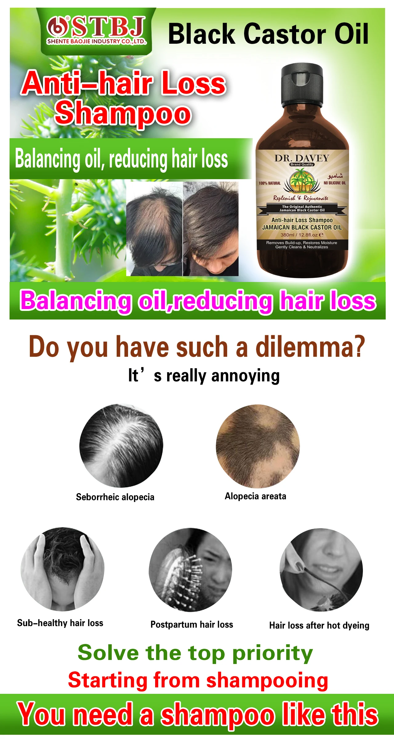 Dr Davery Anti Hair Loss 100 Natural No Silicone Oil Jamaican Anti