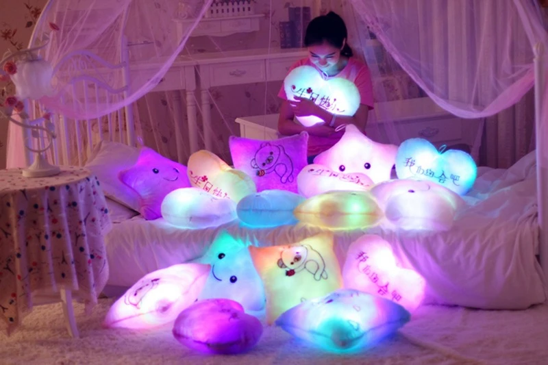 glowing star pillow