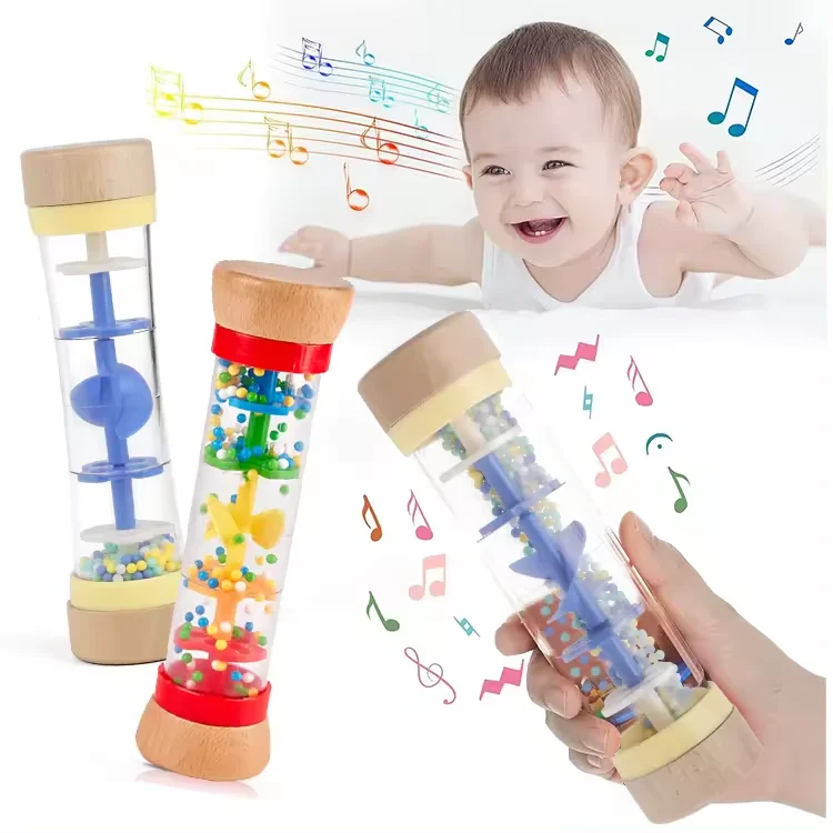 Baby Early Childhood Educational Wood Sensory Music Bead Raindrops ...