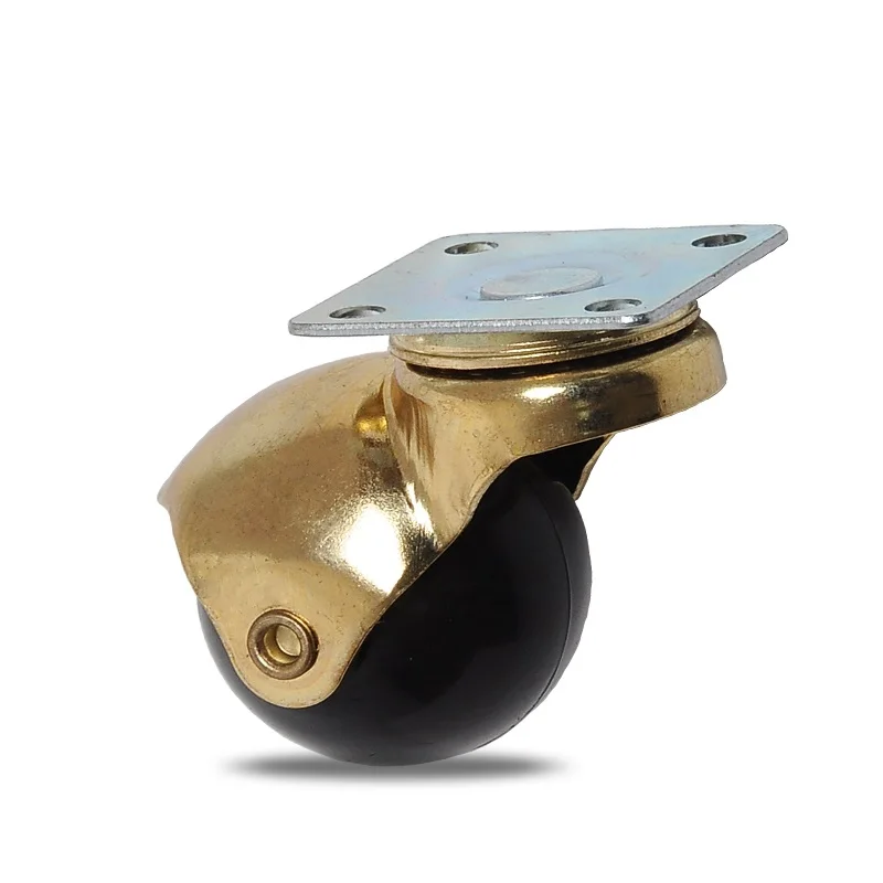 308 lbs of 4 Packs SPACECARE 1.5 Inches Ball Caster Wheels with Brake 360 Degree Antique Brass Top Plate Casters for Furniture Cabinets Wheelchairs 
