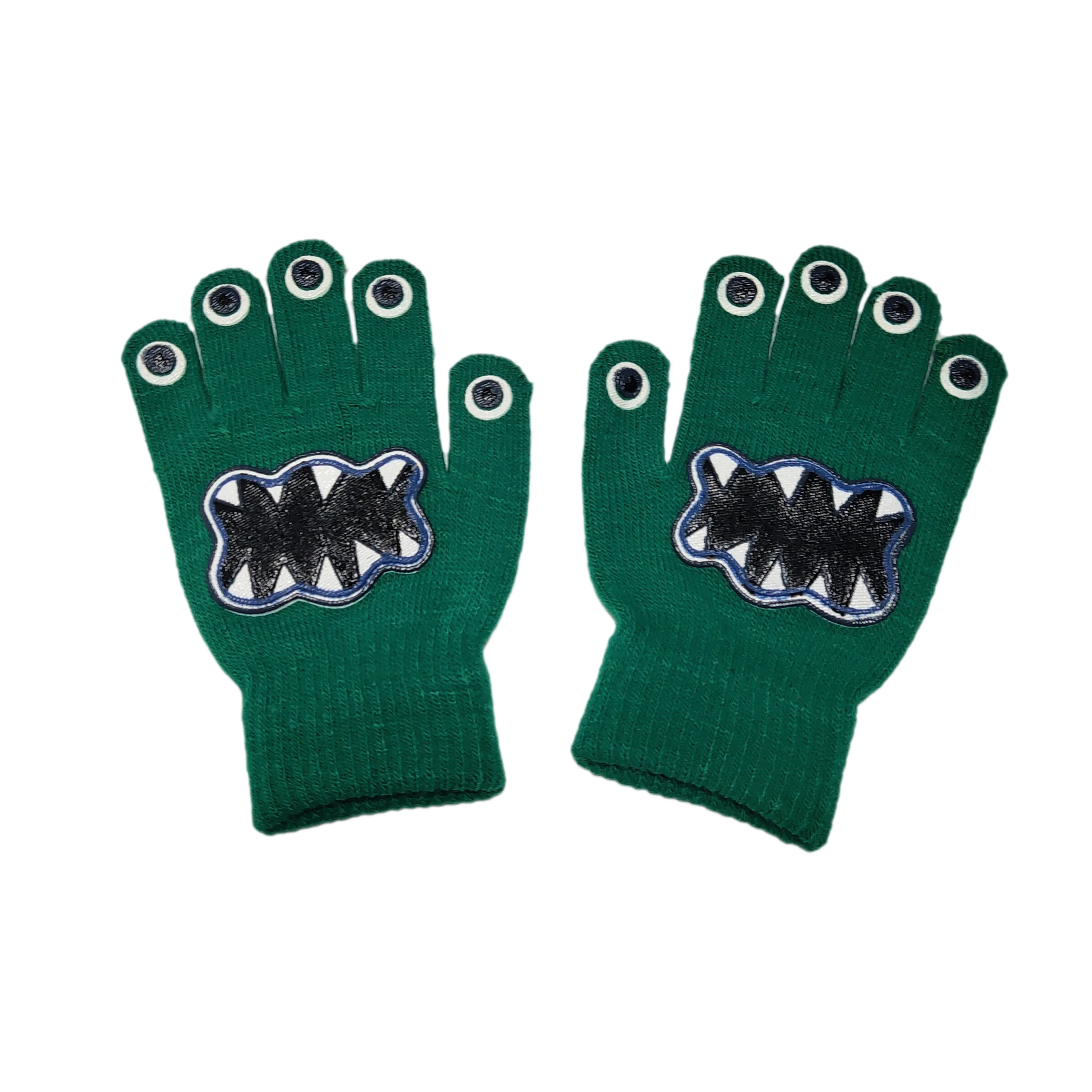
Good quality acrylic knitted doubld palm frog cartoon fashion winter hands magic gloves 