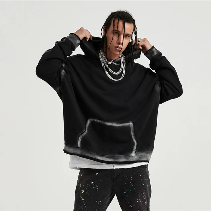 メンズグローでダークスケルトンフルジップフェイスパーカー