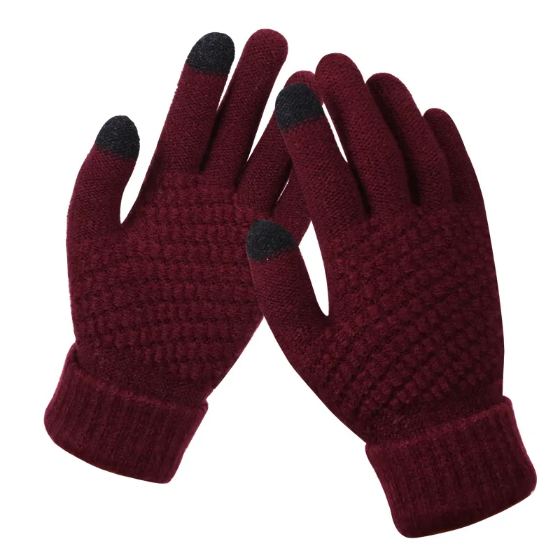 Woolen Blend Gloves One Size Magic Winter Warm Knit Men Ladies Unisex New #7586 