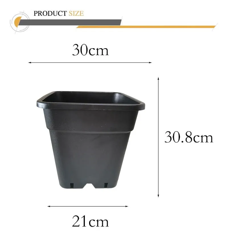 Ronbo Sunrise Wholesale Black Square Plastic 5 Gallon Nursery Seeding