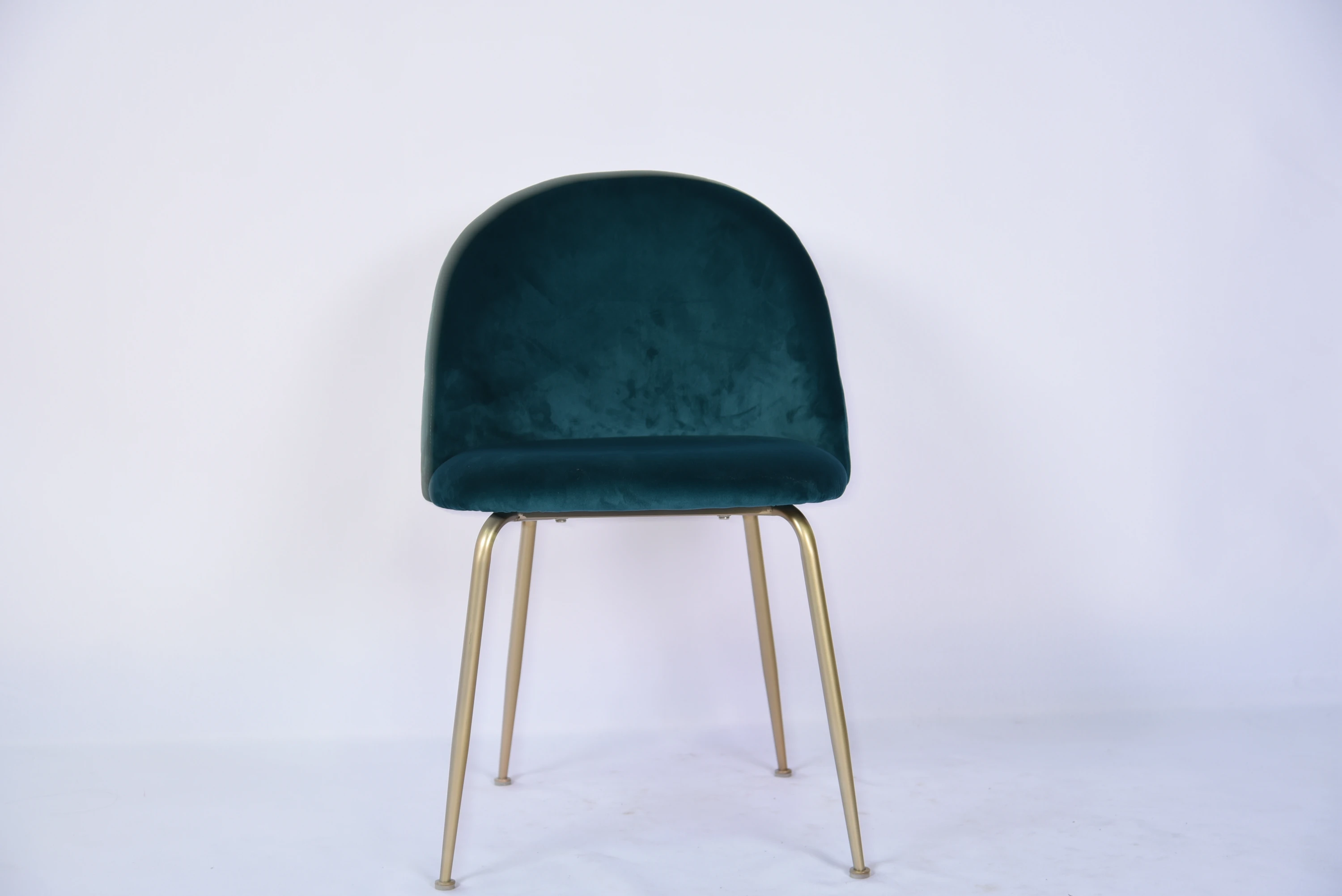 北欧风格家具软金属金色框架椅子餐厅蓝丝绒面料餐椅