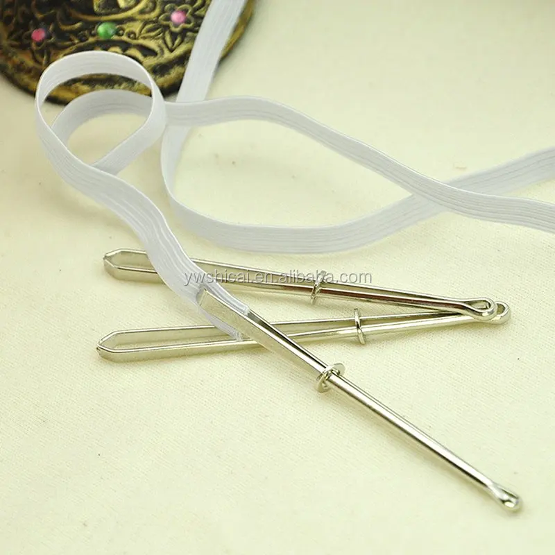 5x Assorted Bodkin Needles Threader Tweezers Elastic Threaders Guides for DIY 
