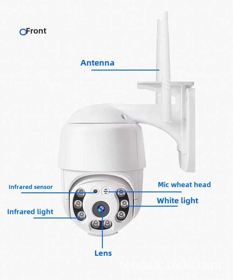 360-Degree Dual Gimbal Panoramic Full-Color IP Camera for House Garden High-Definition Intelligent Night Vision CMOS Cloud