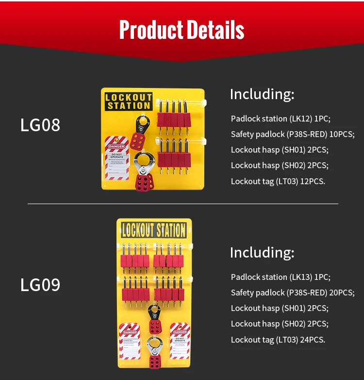 Lg10 36lock Padlock Station Loto Electrician Group Lockout Station Kit