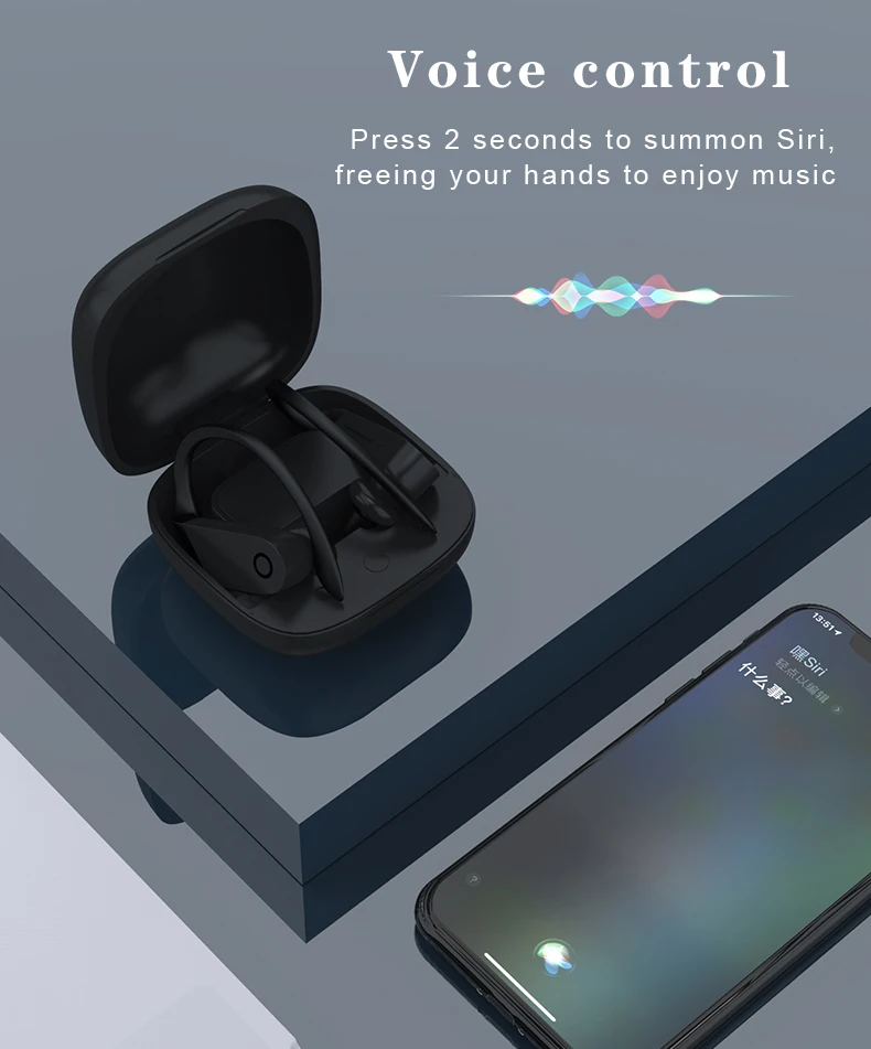 SpoBluetooth Earphones Ear Hook Wireless Charging Headphones Running Earphone for xiaomi Huawei IOS Android - ANKUX.COM