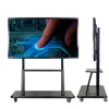 86" Anti-glare Glass Portable LCD Interactive Touch Screen Smart Board TV For The Meeting Room With Mobile Standing Bracket
