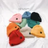 Ins Children's Knitted Hats of Pure Colors, Small Sweet Marks, 1-3 Years Old