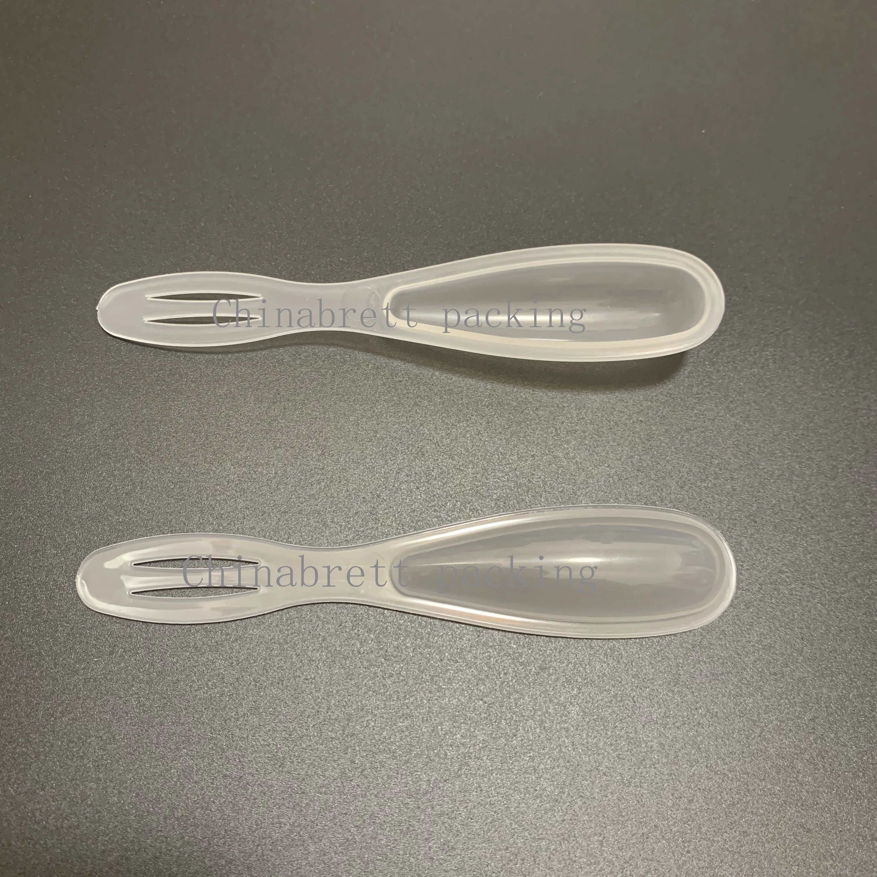 Popular 10g plastic cup transparent honey spoon with foil film and wrappers