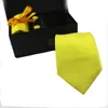solid color Jacquard silk necktie set with neckties, cufflinks ,pocket square , tie clip gift boxed