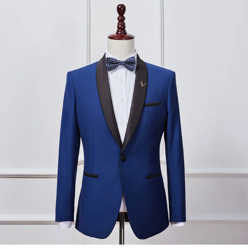 Wholesale 3 Piece Tailored Menswear Royal Blue & Silver Porcelain Print ...