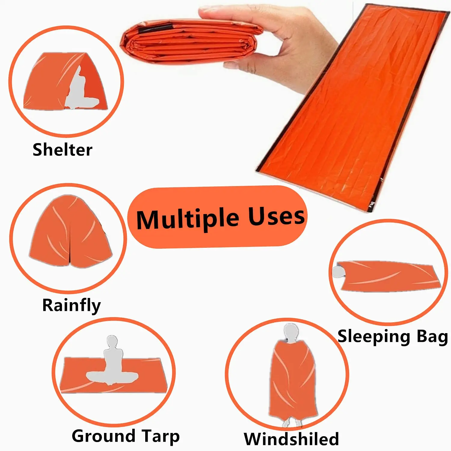 Kongbo Pe Emergency Sleeping Bag Survival Thermal Bivvy Sack Use As