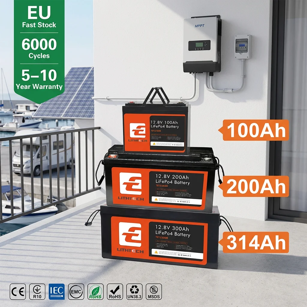 Side-by-side comparison: 12V 100Ah LiFePO4 battery vs. 12V 100Ah AGM battery