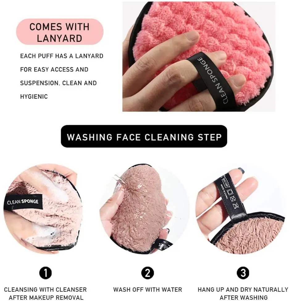 Reusable Make Up Remover Pads Washable Makeup Removal Puff Doublesided