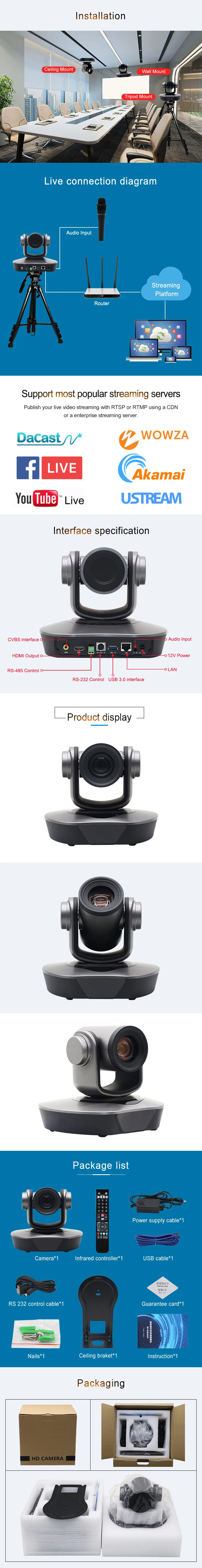 HD usb auto focus action web camera with 3x optical zoom