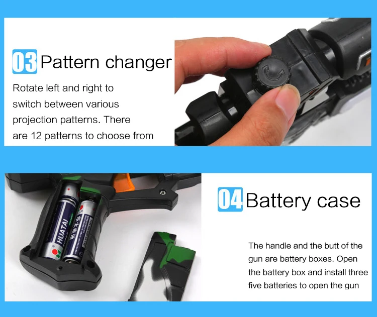 Customizable Peashooter Plastic Gun Toys Sound Light Vibration Gun Boy