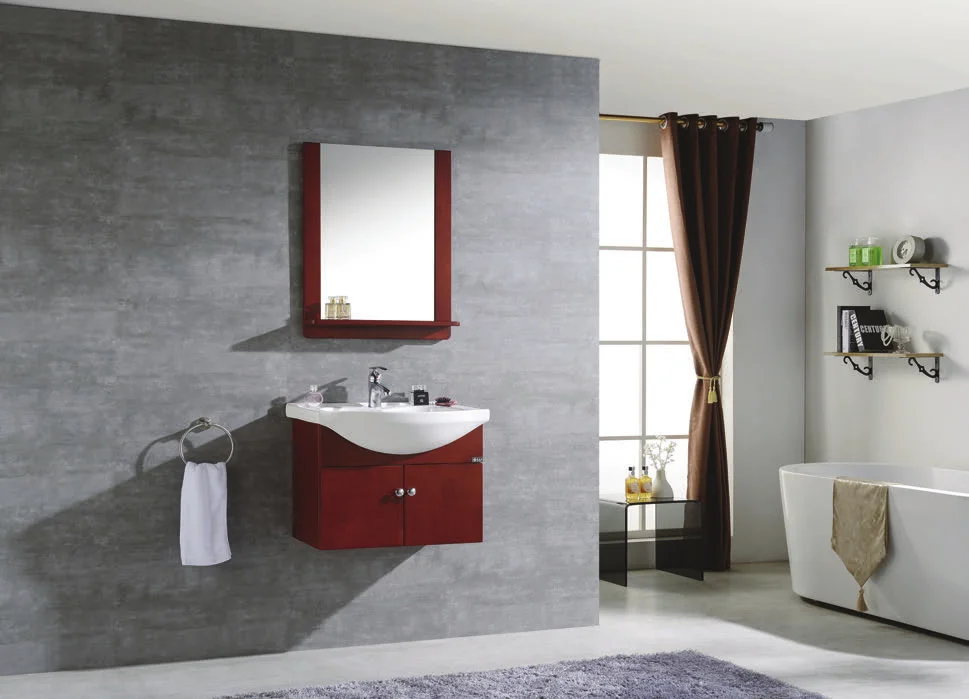 XD-821 wall mounted solid wood small bathroom cabinet vanity