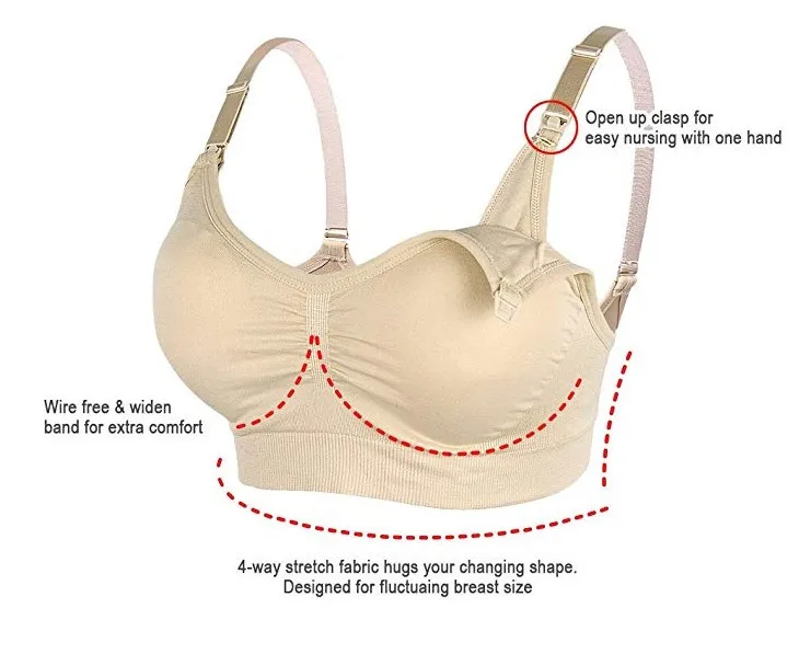 Hot Selling Soft Wireless Seamless Maternity Bra Hand Free Women Nursing Bra