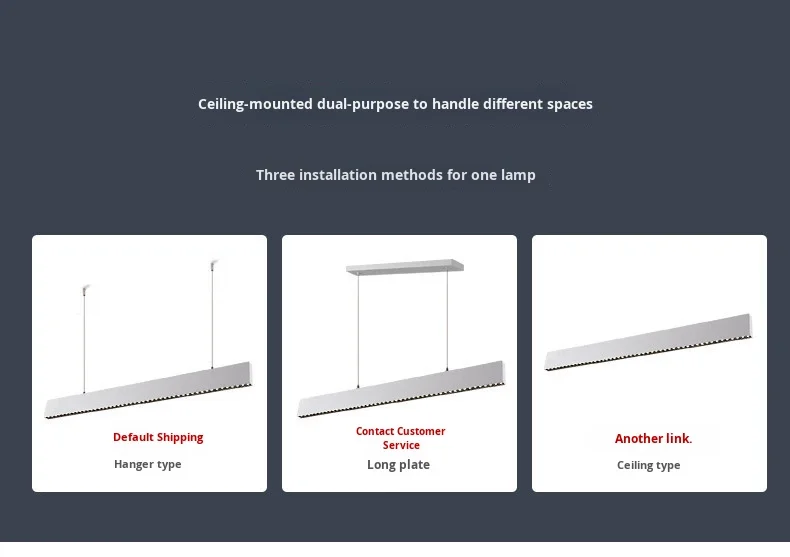 product grid pendant light strip eye protection aluminum alloy 6000k ra90 1200mm office lighting minimalist design-1