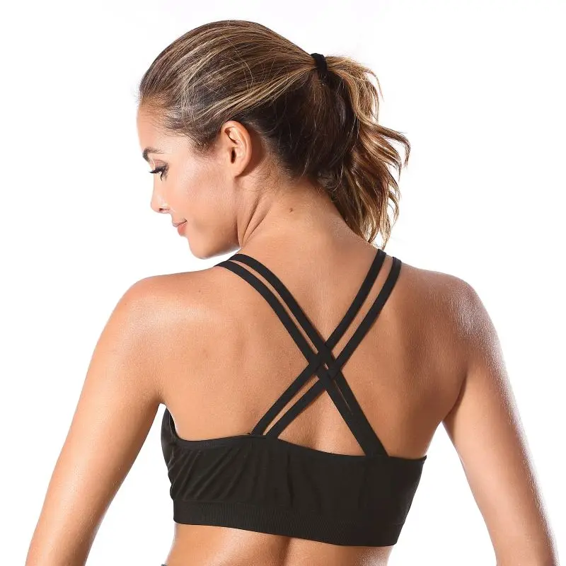 Sexy Mesh Sport Wear Breathable Gym Tops Wholesale fitness yoga wear with removable pads mesh seamless sports bra