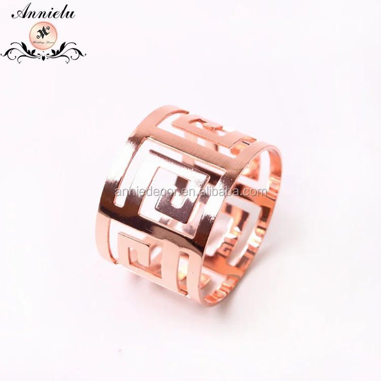 Fancy rose gold Butterfly shaped napkin rings for wedding party table decorations