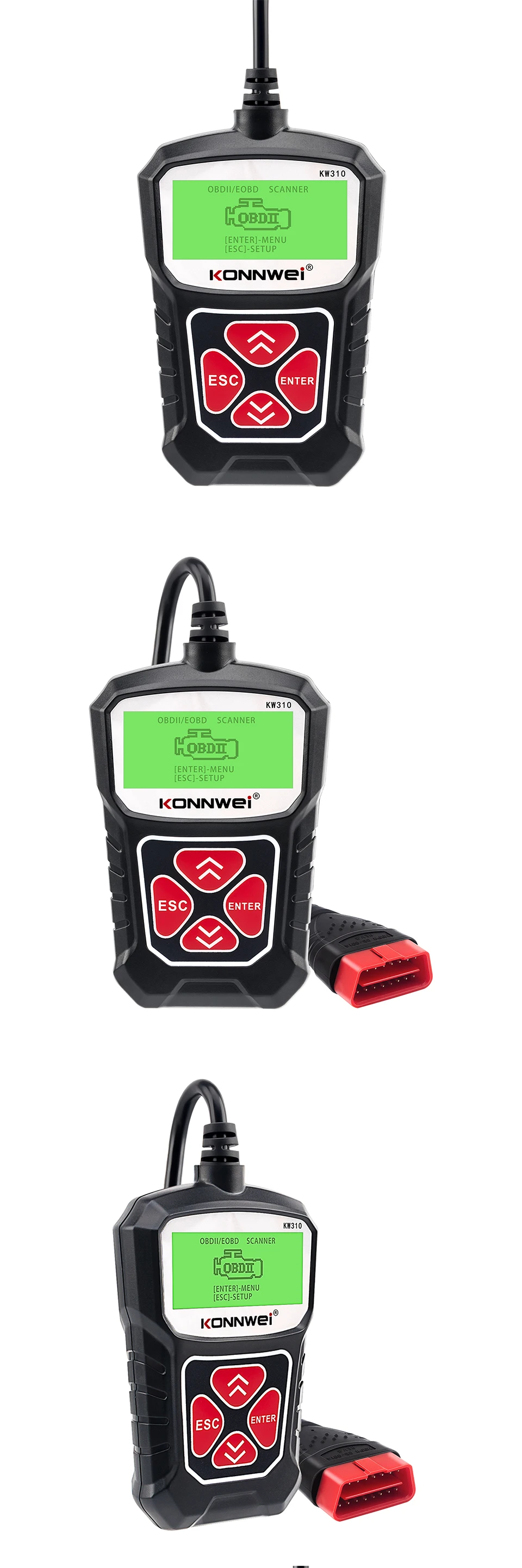 KONNWEI – KW310 Scanner pour voiture, outil de Diagnostic auto